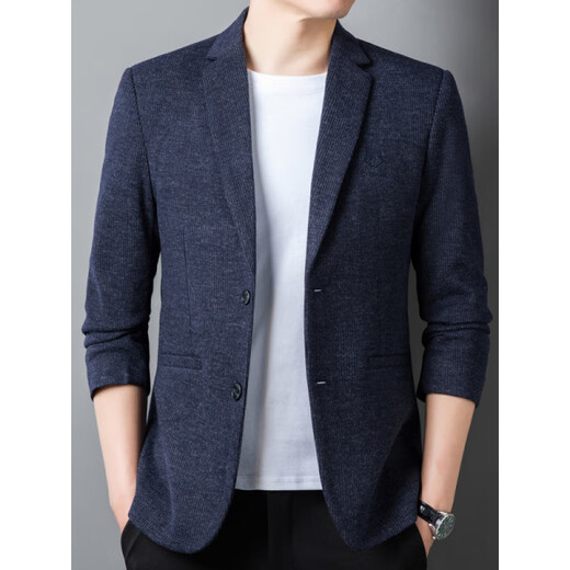 AX Armani men's suit spring and autumn business casual woolen jacket blue M 170 90-120Jin Jin equals 0.5 kg