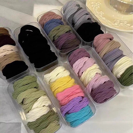 Super soft, highly elastic and durable high ponytail boxed quality hair rope rubber band hair tie 2025 new style high-end sense 2 boxes black + coffee color