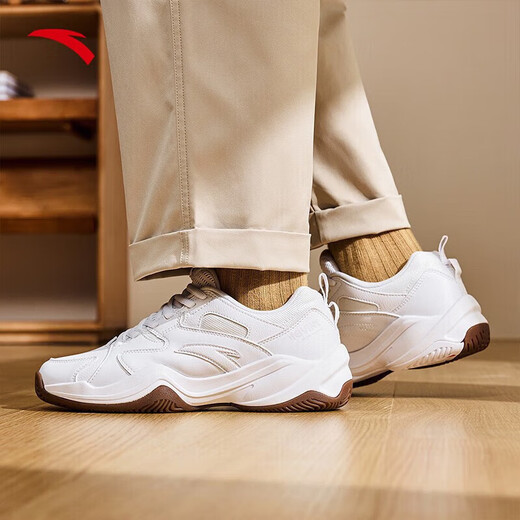 ANTA tennis shoes 2025 new men's college style men's non-slip rebound wear-resistant lightweight sports and leisure shoes ANTA white-1 40