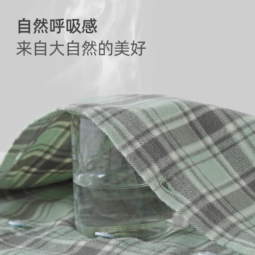 Yishuang'er children's shirt 2025 new spring, autumn and winter pure cotton boys' long-sleeved shirts, fashionable tops, baby spring and autumn children's clothing, green grid 120