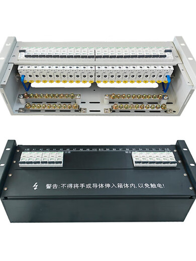 Bixiang cabinet rack-mounted DC-48V power distribution unit box 3U 4U module distribution UPS distribution box lightning arrester surge gray-white Schneider DC 2 in 4 out