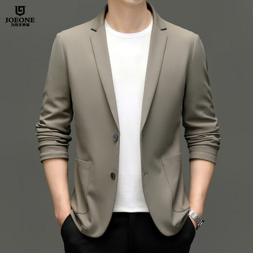 JOEONE high-end casual suits for men 2025 new spring and autumn business casual jackets fashion slim suits black M recommended 100-125 Jin Jin equals 0.5 kg