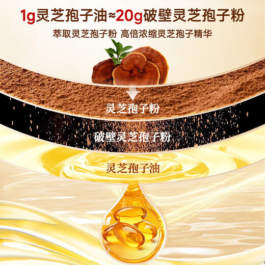 内廷上用北京同仁堂灵芝孢子油软胶囊粉增强免疫力低中老年人营养品送礼盒 3瓶装【共120粒】 灵芝孢子粉