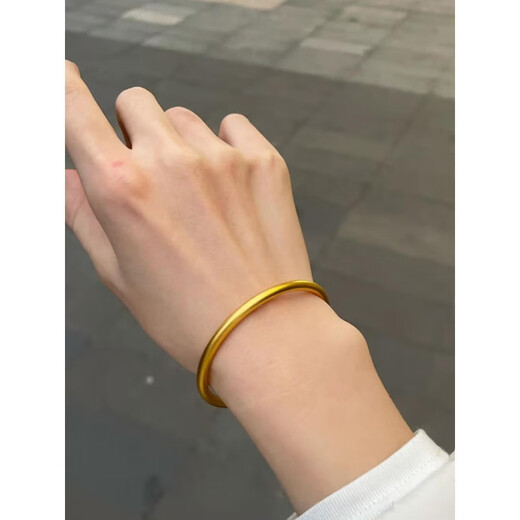 Wan Kehao ancient method inheritance bracelet yellow. Gold solid sand. Gold ring bracelet simulated matte bracelet stack gold 62 ring mouth