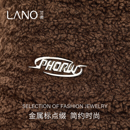 Lanno Maillard Fisherman Hat Lamb Wool 2024 Autumn and Winter New Windproof and Warm Large Hat with Face Showing Small Basin Hat Beige M (56-58cm)