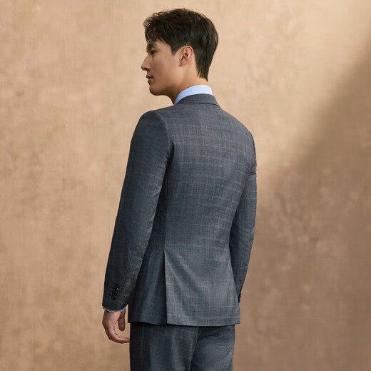 MAYORLORO PIANA pure sheep wool 150 count half wool lining blue suit men's top blue 185B (185/108A)