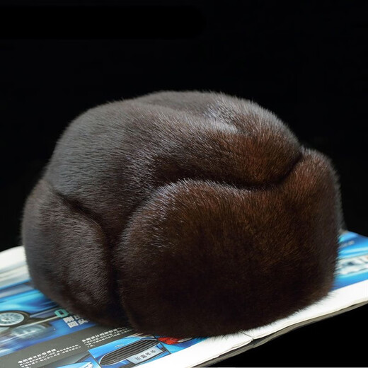 Maycaur mink hat men's whole mink fur autumn and winter new mink hair for middle-aged and elderly people thickened and warm Northeast gift black whole mink M head circumference 56-57cm