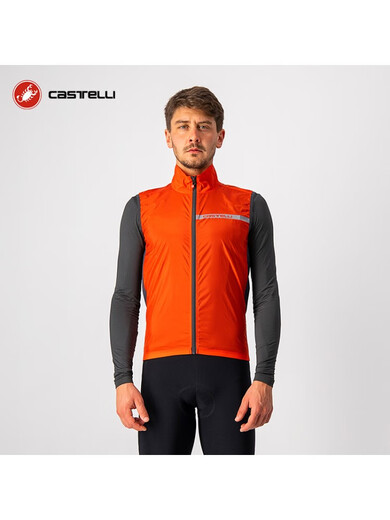CASTELLI Scorpion men's spring and autumn windproof cycling jersey vest lightweight vest close-fitting professional tailoring 4521512 085 light black XS