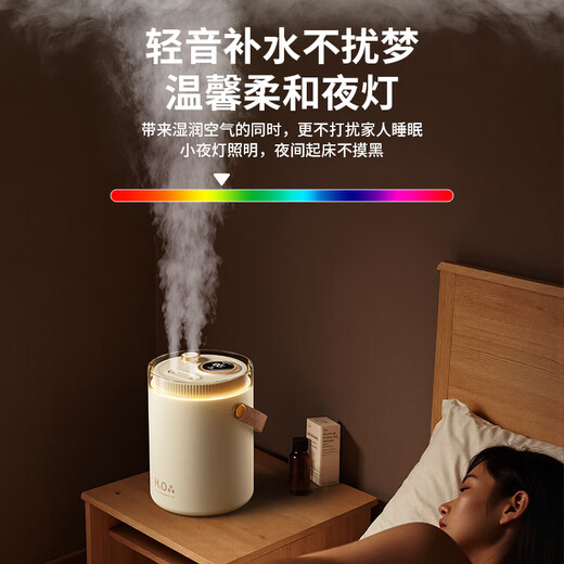 Carleo USB Humidifier Bedroom Light Sound Baby Office Desktop Extra Large Capacity Intelligent Humidification Dual Nozzles Large Mist Volume Humidification Purifies Air Nano Atomization Plug-in Model