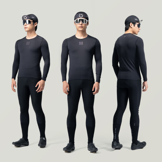 Rock Brothers Fleece Cycling Jersey Inner Long Sleeve Top Warm Sports Basement Underwear Thin and Breathable Men's Lightweight and Comfortable Fleece Warm - Black Inner 3XL_4XL