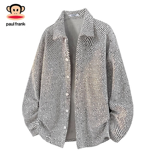 Big Mouth Monkey (paul frank) American trendy brand jacket men's jacket 2025 autumn and winter casual loose cardigan high-end fashion style top clothing dark gray official authentic L recommended 110-130Jin Jin equals 0.5 kg