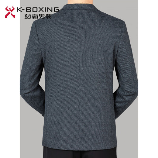 K-Boxing Men's Suit Jacket Business Suit-Sense Workplace Top Men's Casual Warm Wool Wool Single Suit Gray Twill 2862 M 170/88A