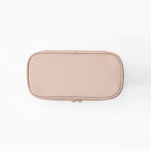 MUJI recycled polyester fiber flat cosmetic bag cosmetics storage portable toiletry bag new product OHV5CC4S pink beige