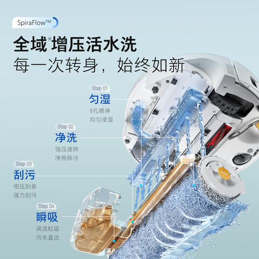Roborock P20 Living Water Edition Roller Sweeping Robot Sweeping and Mopping All-in-one Automatic Cleaning Fully Automatic Water Up and Down Dust Collection Dust Washing Mop Free Cleaning Floor Mopping Robot Automatic Water Changing P20 Living Water Edition Water Up and Down Set