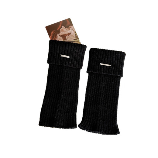 Zhuanying white metal pile socks women's autumn and winter knitted socks versatile y2k wear leg warmer socks wholesale white one size