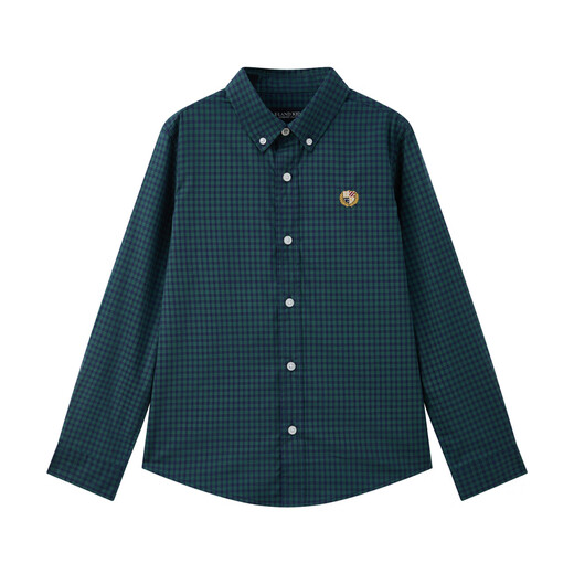 E LAND KIDS children's clothing boys' shirt plaid long-sleeved top green 130