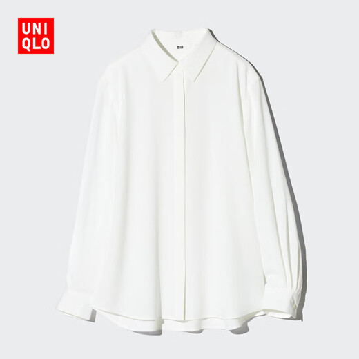 Uniqlo Women's Fancy Shirt/Long Sleeve Shirt 482822 00 White M