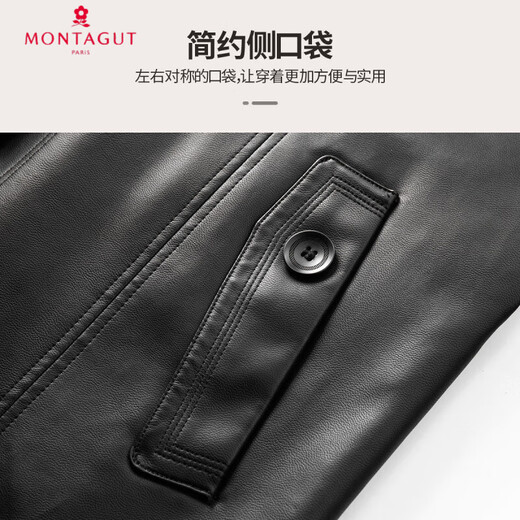 Montagut Warm Plus Velvet + Long 25 Winter Leather Jacket Fashion Jacket Men's Leather Jacket Men's PU Leather Jacket Black 3XL /56