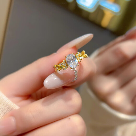 Qingyi Gold Star Dove Egg Ring for Women 2025 New 999 Pure Gold Niche Design Ring as a Gift for Girlfriend, 22 Circle Number, Gold Approximately 1.5g-1.6g