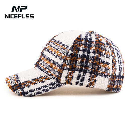 Men's hats autumn and winter high-end hats men's autumn and winter versatile baseball caps women's winter warm and fashionable peaked caps for men white M size 55-58 points 5cm adjustable