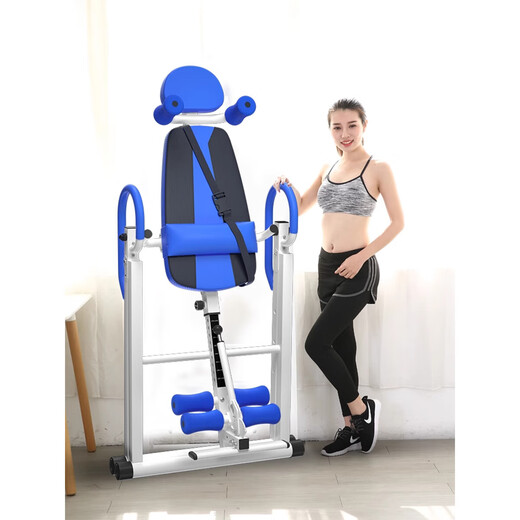 Gumuni inversion machine, home fitness inversion device, upside down stretching and traction aid, yoga exercise abdominal tightening and hanging artifact, red and black belt + stable shoulder rest