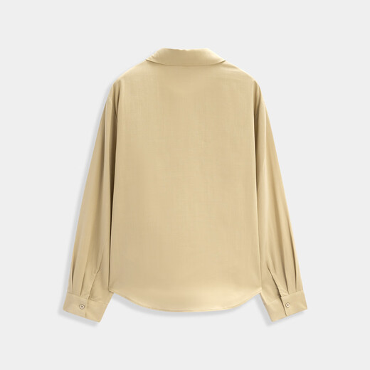 IEF/Aiyifu 2025 new autumn Korean style fashion casual commuting temperament versatile basic shirt top Khaki L