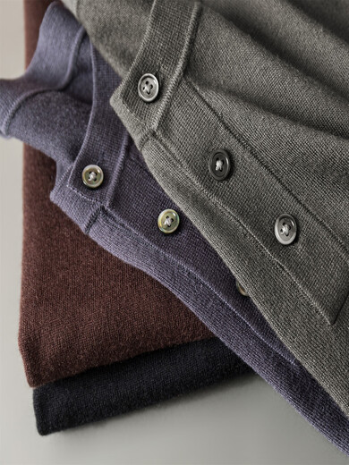 Ordos thin woolen sweater men's long-sleeved Henry collar high-end mulberry silk round neck button-down sweater Ze mustard green Henli collar 713 solid color wool thin section long 2XL 180/XXL recommended 160Jin Jin is equal to 0.5kg /180Jin Jin is equal to 0.5kg