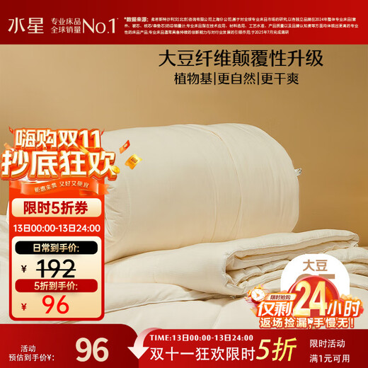 Mercury children's quilt maternal and infant type A soybean quilt 65% soy fiber quilt spring and autumn quilt core kindergarten 120*150cm about 1.6Jin Jin equals 0.5kg