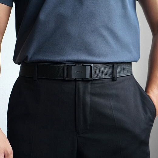 VKPX narrow straight-through automatic quick-release buckle elastic belt alloy frosted casual commuting cuttable elastic belt black (elastic cuttable/120cm long)