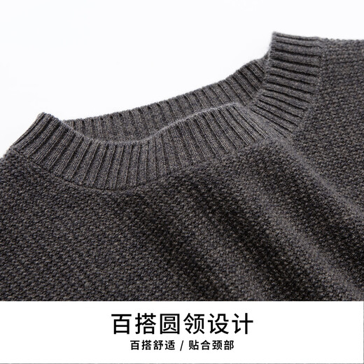 Hodo 100% sheep wool high-end wool sweater men's autumn and winter warm round neck pullover sweater base layer