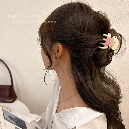 Xiao Panda Temperament High Ponytail Hair Clip Women's Back Half Hair Clip Pumpkin Clip Shark Clip Hair Clip Hair Accessories Main Picture 4 Pieces