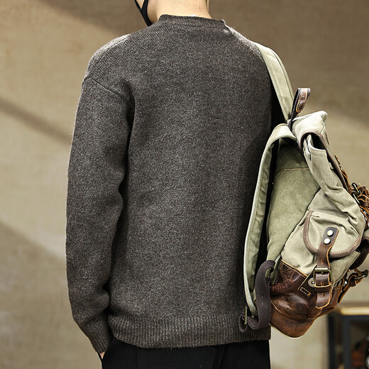 Gu Xiansen American high-end Henry collar sweater men's autumn and winter new trendy brand casual warm sweater tops jacket for men black gray M 110-130Jin Jin is equal to 0.5 kg