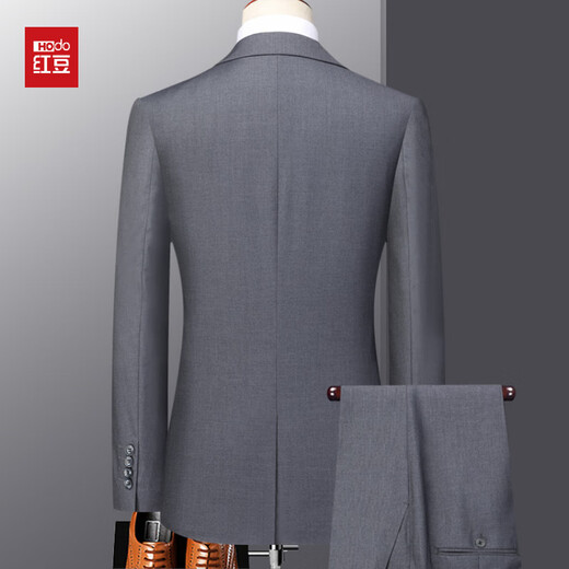 Red bean suit men's slim professional formal attire business suit suit groomsmen suit groom suit wedding suit men's black XL 180