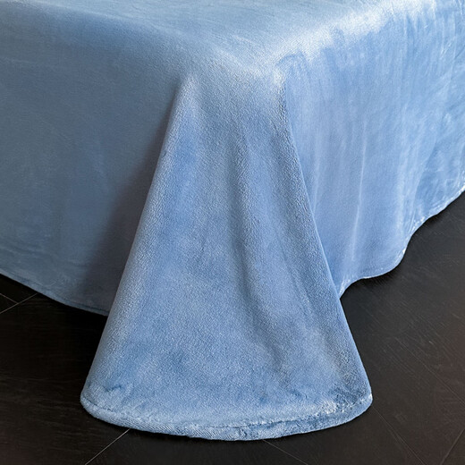 Belles Mercury Home Textiles Autumn and Winter Thickened Warm Baby Milk Velvet Four-piece Set French Retro Style Printed Coral Velvet Quilt Cover Butterfly Flying - Bentley Blue Sheet Type 1.5m Four-piece Set