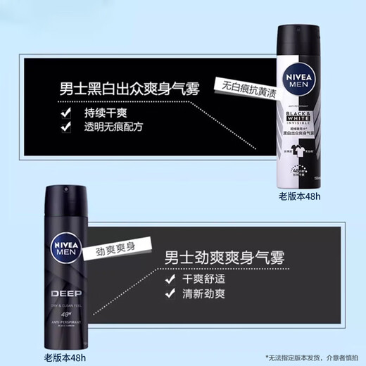 NIVEA Men's Black and White Outstanding Soothing Mist 150ml*2 (Summer, anti-perspirant and dry underarms)