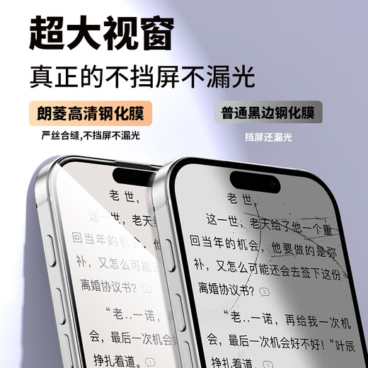 Langling 2 pieces suitable for Apple 17Promax tempered film iphone17Promax mobile phone film Apple 16/16Plus | independent lens film | black