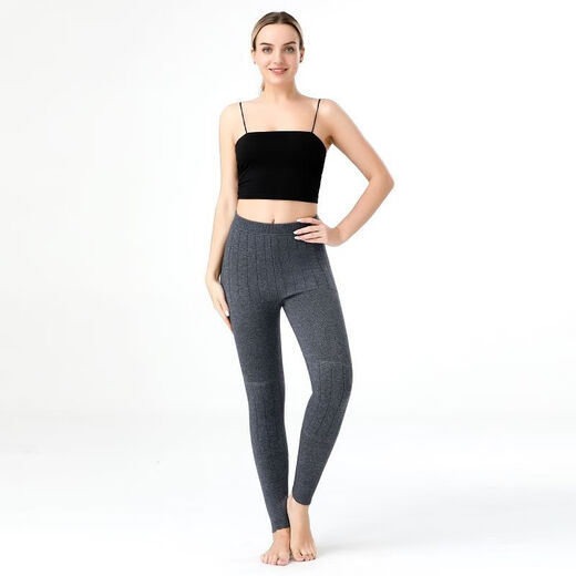 Ordos wool men's and women's pants women's thickened cashmere men's wool high-waist slim warm pants leggings autumn and winter men's dark gray 9030 L 170