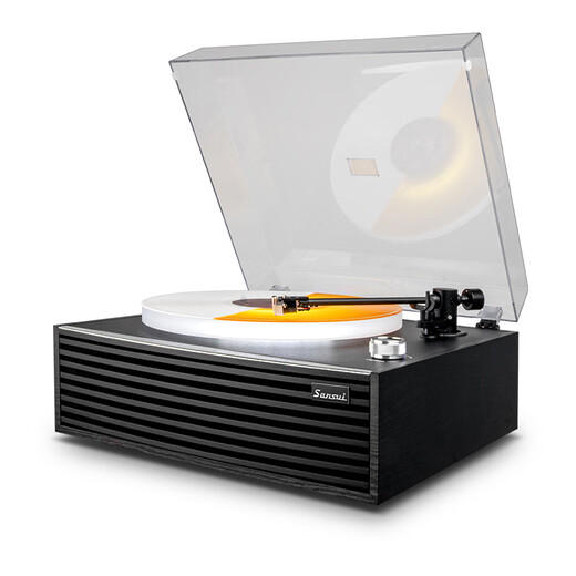 SANSUI vinyl record player, ambience light gramophone, all-in-one retro fever bluetooth film record player, living room home light luxury ornament audio, New Year's Day birthday gift