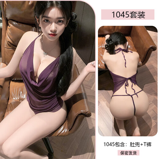 Temptation, passion, bed, shame, small breasts, big naked thong, sexy bellyband, large size bridal suit, burgundy