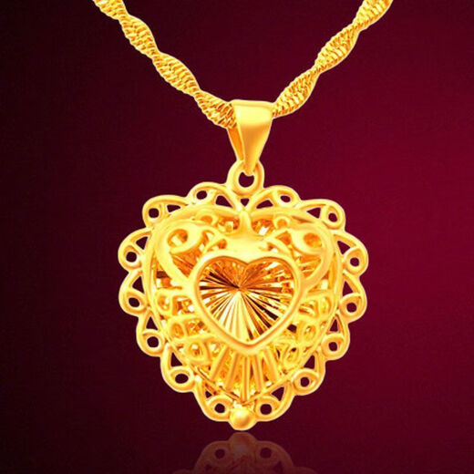 Luanjie 9999 Pure Gold Necklace Women's Love Sunflower Fashion Versatile Conch Imitation Gold Niche Design Pendant for Gifts Phoenix Pendant Lao Fengxiang Same Style 3.58 Grams Will Price 3986 Lao Fengxiang Same Style