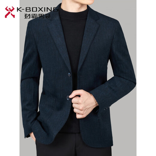 K-Boxing Men's Suit Jacket Business Suit-Sense Workplace Top Men's Casual Warm Wool Wool Single Suit Gray Twill 2862 M 170/88A