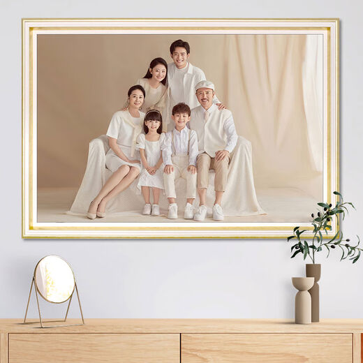 Yusenyi customized family portraits, washed photos, printed and framed to hang on the wall, custom made into enlarged picture frames for living room wedding photos, elegant white pure love, 0-inch photo 40x50m