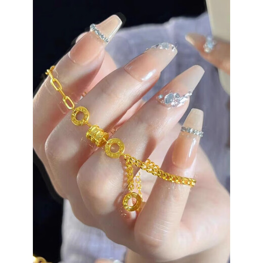 Fuwu new 18K gold-filled waist bracelet for girls, Passepartout transfer beads, versatile simple design bracelet, waist bracelet