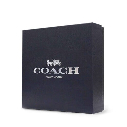 COACH Striped Scarf Unisex Couple Style Blue Black Gray Blue Black Gray Default Packaging