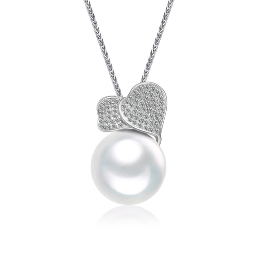 LAPRAFANY Star Falling Double Heart Venus Australian White Pearl Pendant Necklace 18K Gold Diamond Single Natural Seawater Highlight Necklace 12-13mm Heritage Five Star Venus (Strong Luster) Double Certificate Free 18K Necklace