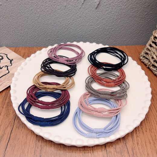 Simple hair tie, internet celebrity temperament, hair tie, rubber band, women's high elasticity and durable hair tie, black leather cover, headband, hair rope, 20 black multi-strand hair ropes