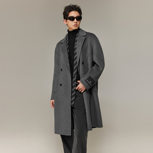 CABBEEN double-sided double-smooth woolen coat for men, simple, neat, capable, casual, fashionable, loose winter coat