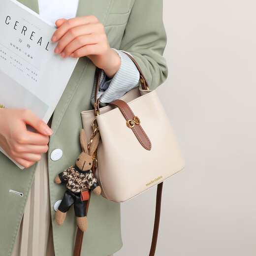 Marie Claire bag women's bag luxury brand 2025 new shoulder bag women's bucket bag birthday gift for wife and girlfriend caramel brown brand gift box