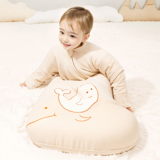 Smile baby sleeping bag autumn and winter cotton liner thickened in winter all-in-one pure cotton baby anti-kick quilt spring and autumn 100% cotton liner thickened 350g/80cm (suitable for 0-18 months and under 85cm)