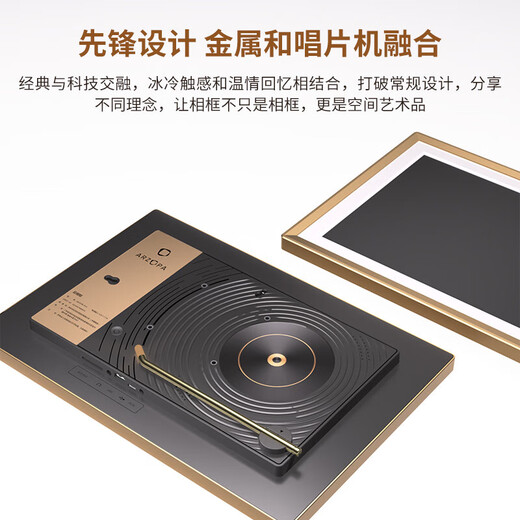 ARZOPA 14-Zoll-elektronisches Fotoalbum HD Smart Digital Cloud-Fotorahmen-Display Touchscreen-Player Foto-Video-Tisch Wandbehang Hochzeitstag HD-Upgrade 14 Champagnergold Unbegrenzter Cloud-Speicherplatz 1-Punkt-Touch-AP